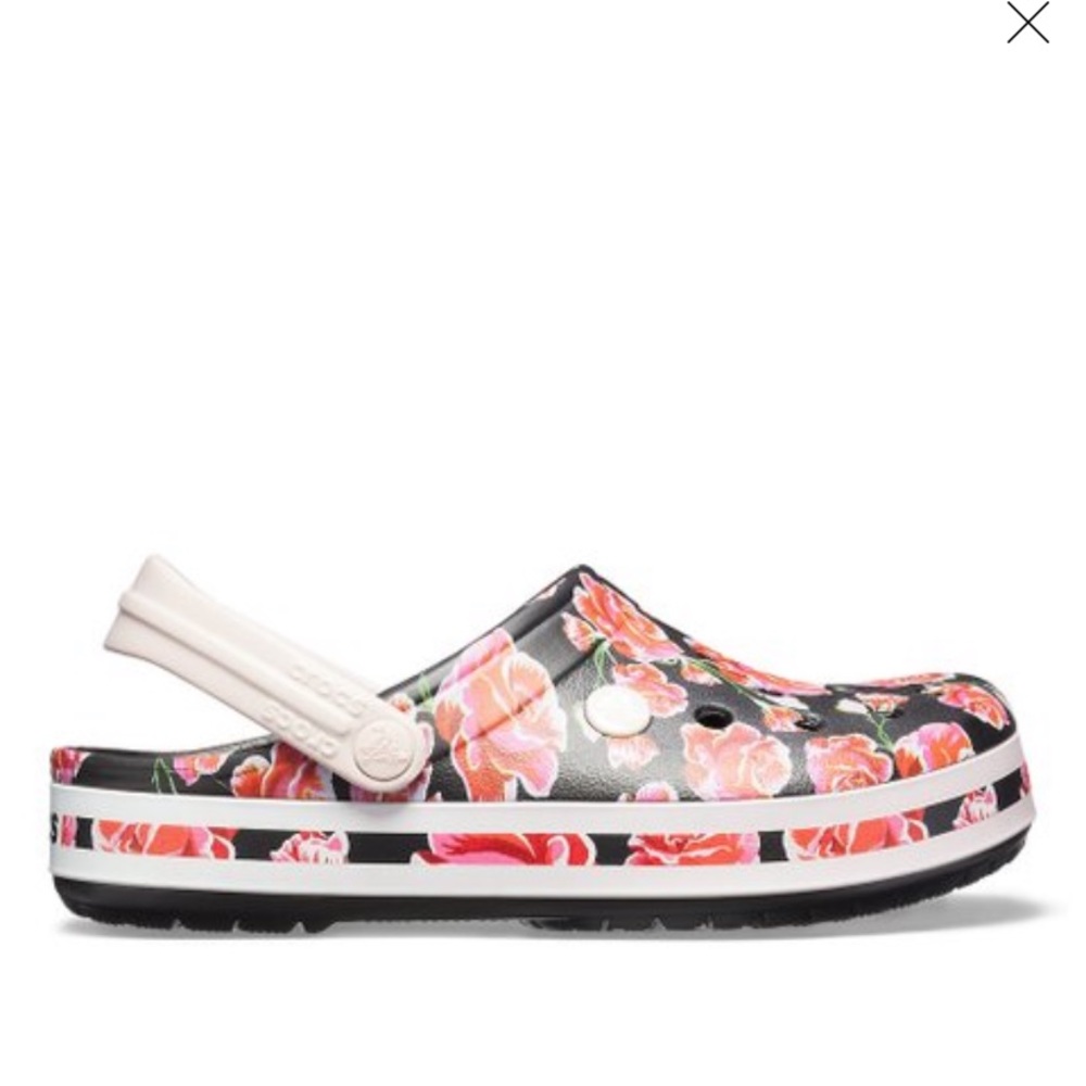 Black & Pink Floral Crocband III Clog - Adult w 6